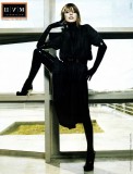 Milla Jovovich in latex stockings and latex gloves