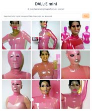  dallemini_Naga Munchetty in pink transparent latex, latex corset and latex mask-01.png