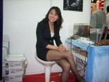 mini skirt black pantyhose high heels office style