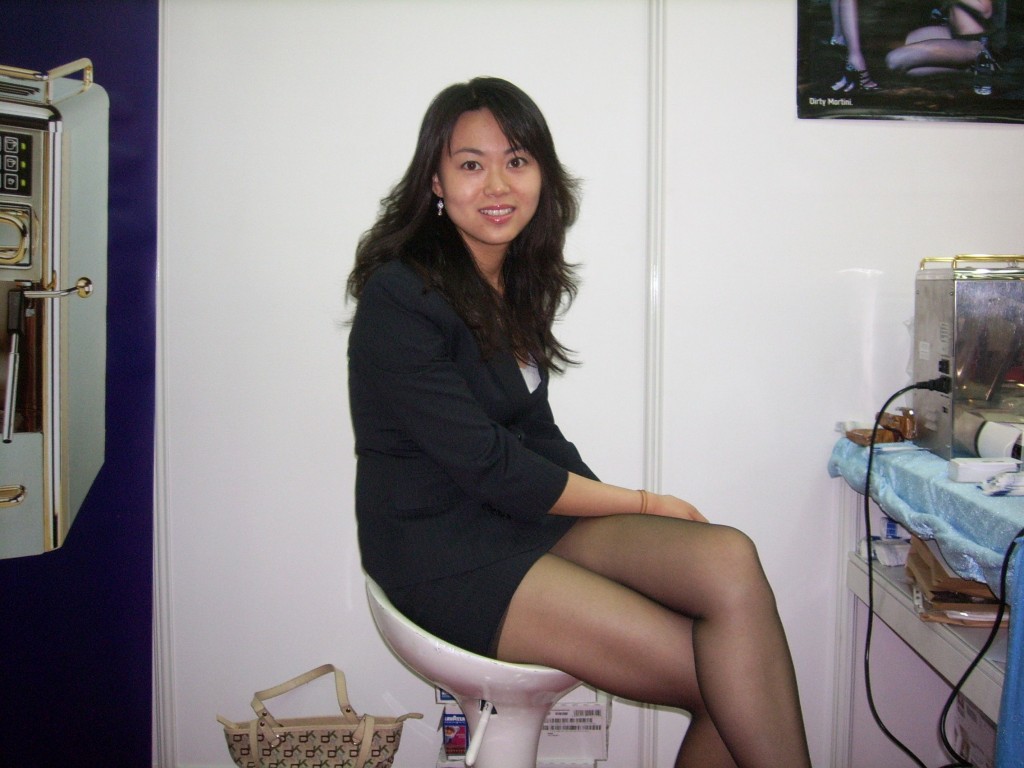 mini skirt black pantyhose high heels office style