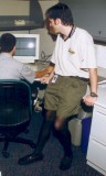 Man in pantyhose and Office Style
