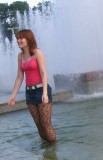 wetlook pantyhose fountains