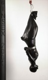 Latex zentai dress and suspension bondage