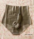 Latex shorts with piss condom