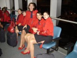 stewardesses in shiny pantyhose