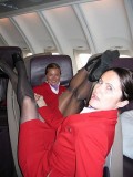 stewardesses in shiny pantyhose