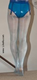 blue shiny pantyhose transparent latex pants