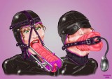 Deep throat gags and forced deep throat self-bondage scenarios