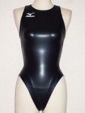 shiny water-polo wetlook swimsuit
