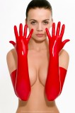 red latex gloves