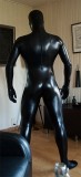 muscular man shiny metallic zentai