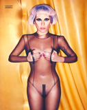 Transparent latex catsuit and Lady Gaga