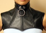 Leather over chest posture collar for a party or self-bondage