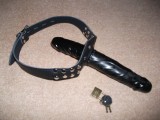 Interesting gags on eBay. Double-dildo lockable gag for forced deep-throating?