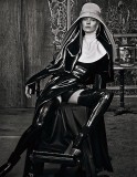 Kate Moss as a latex nun in W Magazine