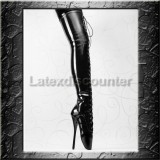 Shiny PVC thigh-high ballet boots