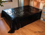 Black PVC bed cover from a DIY shop