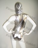 Shiny metallic hooded swimsuits and bondage clothes
