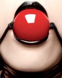 Red shiny ball gag. Fetish or Bondage?