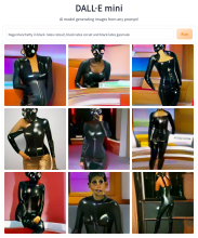  dallemini_Naga Munchetty in black latex catsuit, black latex corset and black latex gasmask-01.png