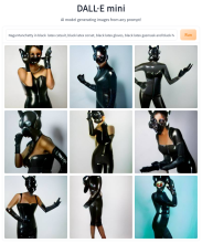  dallemini_Naga Munchetty in black latex catsuit, black latex corset, black latex gloves, black latex gasmask and black headphones with cat ears-01.png