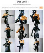  dallemini_doll Naga Munchetty in black latex zentai, black latex corset, black latex gloves, black latex gasmask and black headphones with cat ears-01.png