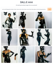  dallemini_anime doll Naga Munchetty in black latex zentai, black latex corset, black latex gloves, black latex gasmask and black headphones with cat ears-01.png